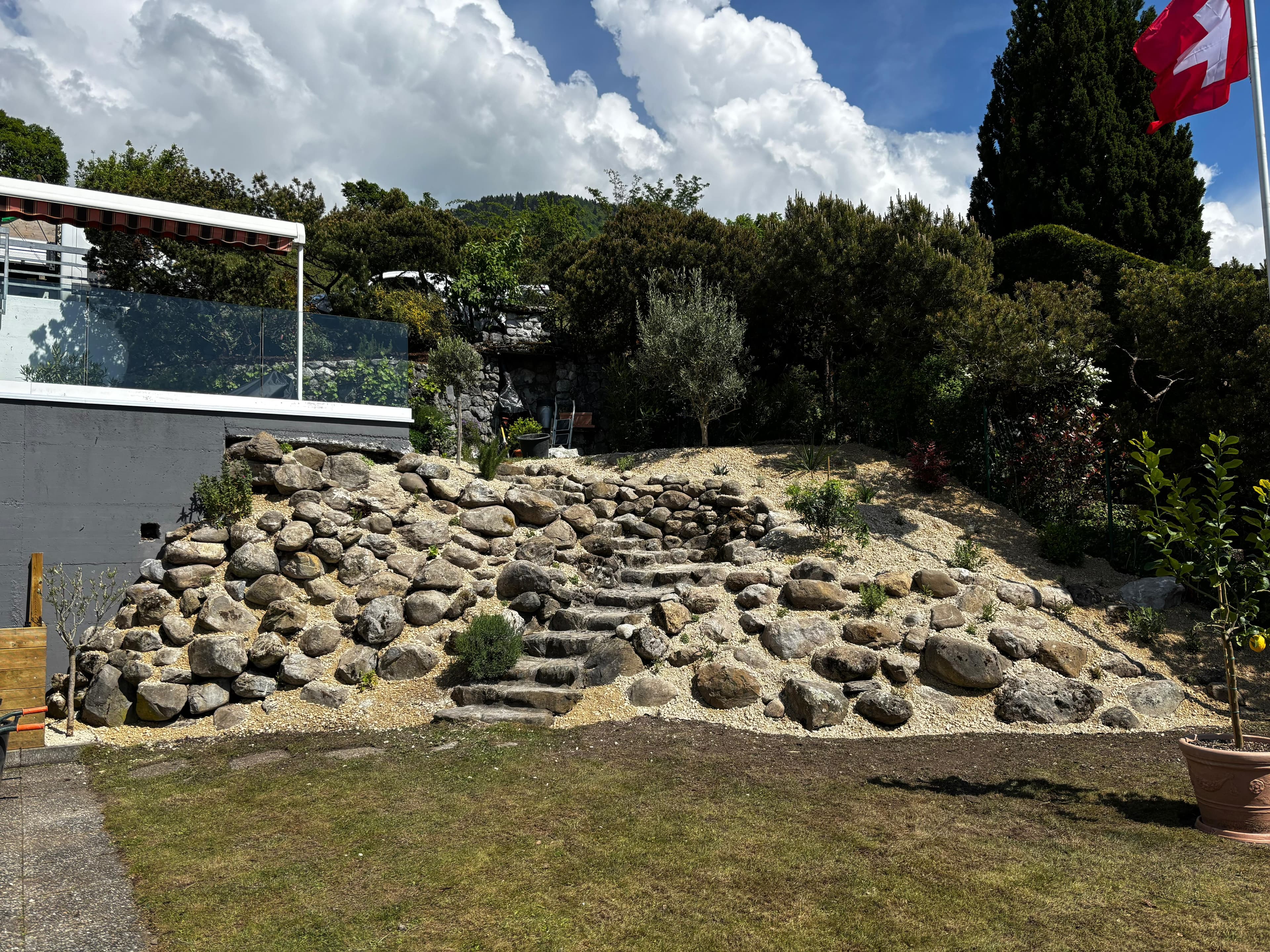 Aménagement rocaille après transformation - Réalisation paysagiste bio